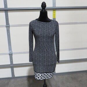 Michael Kors Core of Kors jersey petite long sleeve dress NWT polka dot boatneck